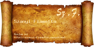 Szanyi Fiametta névjegykártya